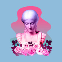 Sculpture of American singer in trippy colour