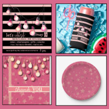 Pink Garden Sting Light Bulbs with Stars