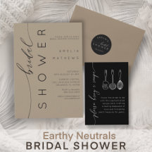  Black, White & Earthy Neutrals Bridal Shower