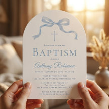 Modern Blue Bow Baptism Collection