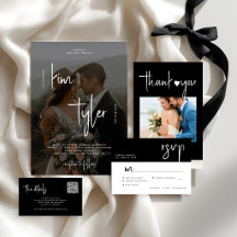 Modern names script DARK photo overlay wedding