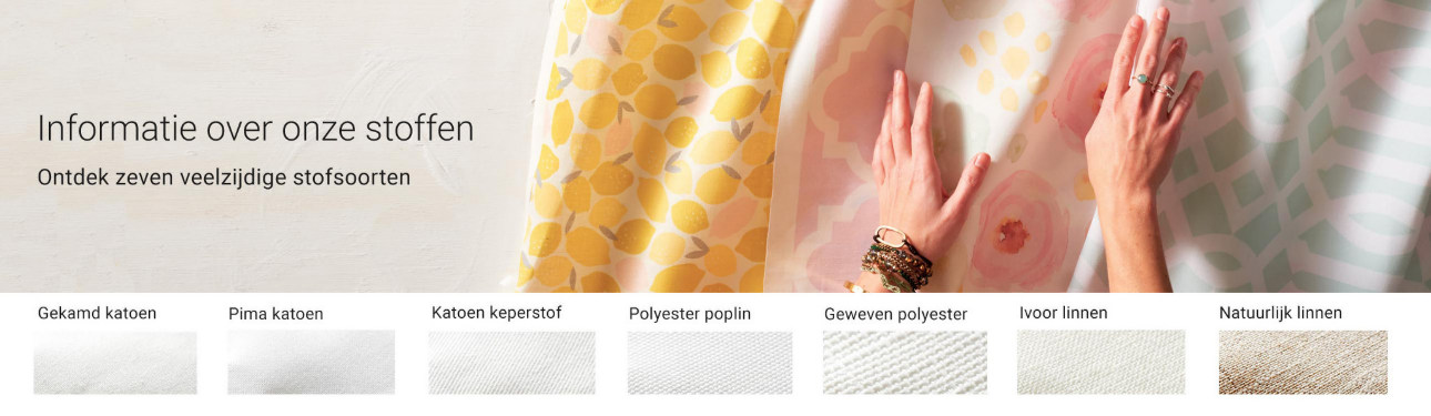 Ontdek de zeven verschillende unieke stofsoorten op Zazzle