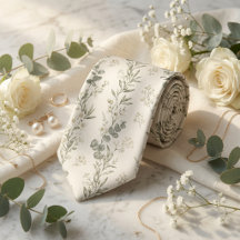 Eucalyptus Wedding Ties | Botanical Groom Neckties
