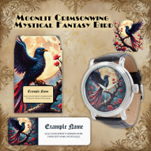 Moonlit Crimsonwing – Mystical Fantasy Bird