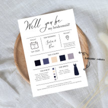Modern Bridal info card collection