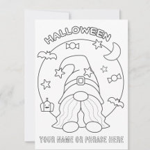 Color Your Own Halloween Gnome with Moon