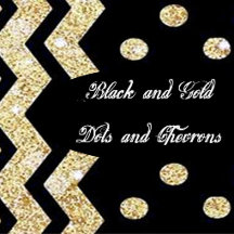 Black and Gold Dots and Chevrons