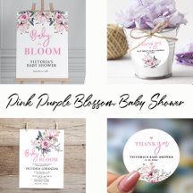 BABY IN BLOOM PINK BABY SHOWER SET