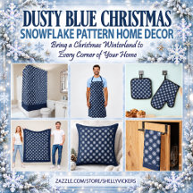 Dusty Blue Christmas Snowflake Pattern Home Decor