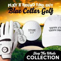 Funny Golf Dad Monogram Work Hard Golf Hard