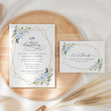 Blue and White Flowers Birthday Collection