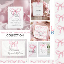 SWEET SIXTEEN PINK BOW  COLLECTION