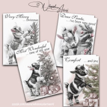 Blush Pink Baby Goat Christmas 