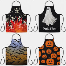 Aprons With Halloween Themed Designs 