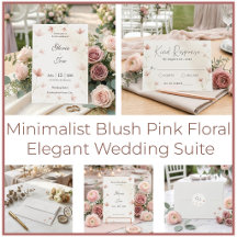 Minimalist Blush Pink Floral Elegant Wedding Suite