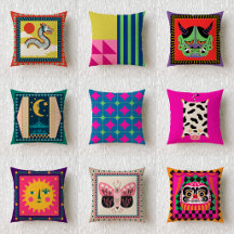 Dopamine Aesthetic Maximalist Throw Pillow Set 18