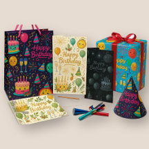 Bold Fun Dual Holiday Birthday Celebration Art