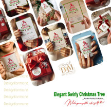 Elegant & Playful Swirly Christmas Tree Typography