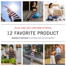 White, Blue and Red Uniform Stripes