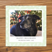 Modern Photo Pine Pattern Holiday Card
