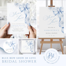 Winter Blue Bow Bridal Shower
