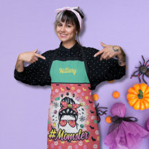 Custom Momster Halloween Party Aprons 