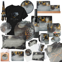 Black Grey Silver Nostalgic Vintage Christmas