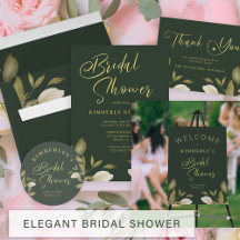 Elegant classy bridal shower script invitations