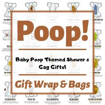 Baby Poop Themed Shower Gift Wrap & Gift Bags