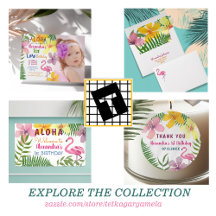 Pink Flamingo Luau 1st Birthday Party Collection