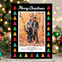 Colorful Christmas Tree Border