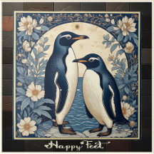 Happy Feet Happy Hearts Penguin Snow Day Art