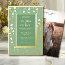Farmhouse Cottage Floral Wedding Suite Luxe Foil