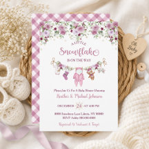 Winter Snowflake Girl Clothesline Baby Shower