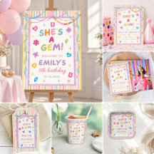 Whimsical Colorful Gem Birthday Party