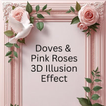 3D Effect Doves & Pink Roses Wedding Suite
