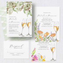 Petals and Prosecco Bridal Shower Invitations