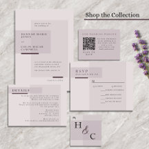 Lavender Gray Neutral Minimalist Wedding