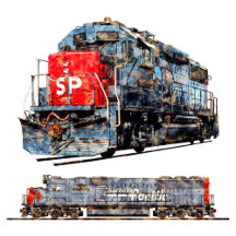 EMD GP60 - Distressed Watercolor Style