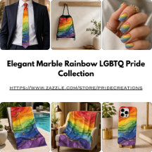 Elegant Marble Rainbow LGBTQ Pride Collection