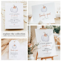 AMBER Fall Little Pumpkin On The Way Baby Shower