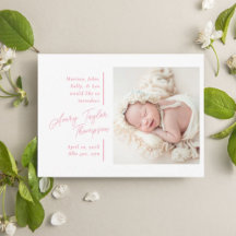 Signature Script Modern Birth Announcement