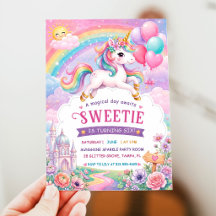 Magical Day Unicorn and Rainbows Birthday