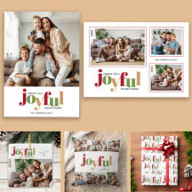 Festive Joyful Typography Colorful Christmas