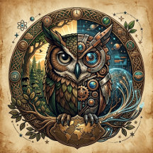 Cybernetic Owl Nature vs Technology Steampunk