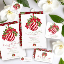 Classic Red Ornament Christmas Bridal Shower