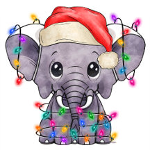 Holiday Cards Elephants 