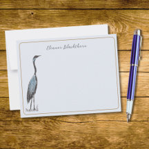 Great Blue Heron Watercolor Coastal Art