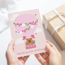 Cute Pink Capybara Birthday Party