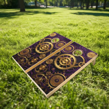 Steampunk Cornhole Boards and Bags